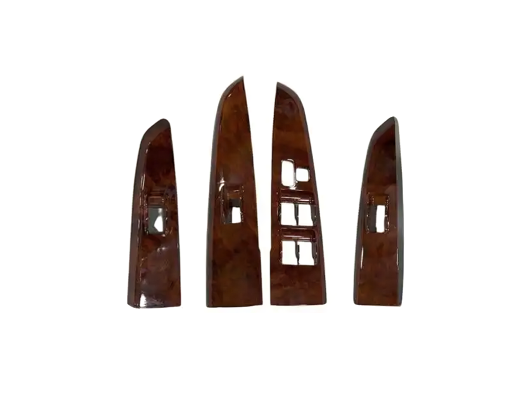 طقم ديكورات لأزرار زجاج هايلكس 2006-2015 - خشبي مكون من 4 قطع