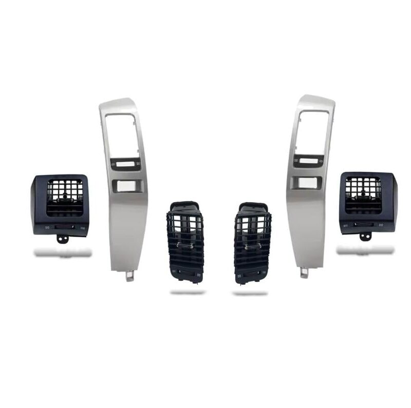 باقة ديكور ريش مكيف وسط مع أطراف جانبية باللون الأسود وإطار ريش مكيف وسط باللون الرمادي لسيارة برادو 2003-2009