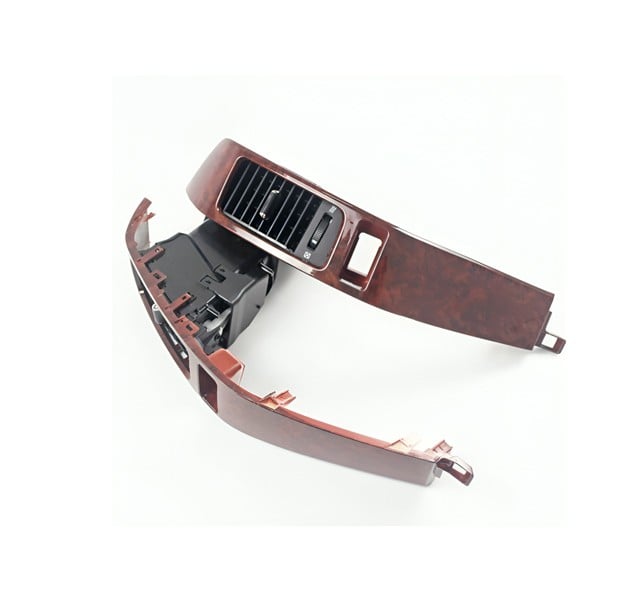 بكج زينة ريش مكيف وسط باللون الأسود مع إطار ريش مكيف خشبي لسيارة برادو من 2003 إلى 2009