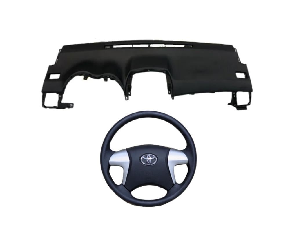 مجموعة غلاف طبلون داخلي مع مجموعة طارة دركسون وغطاء ايرباك لسيارة كورولا 2008-2013 باللون الأسود