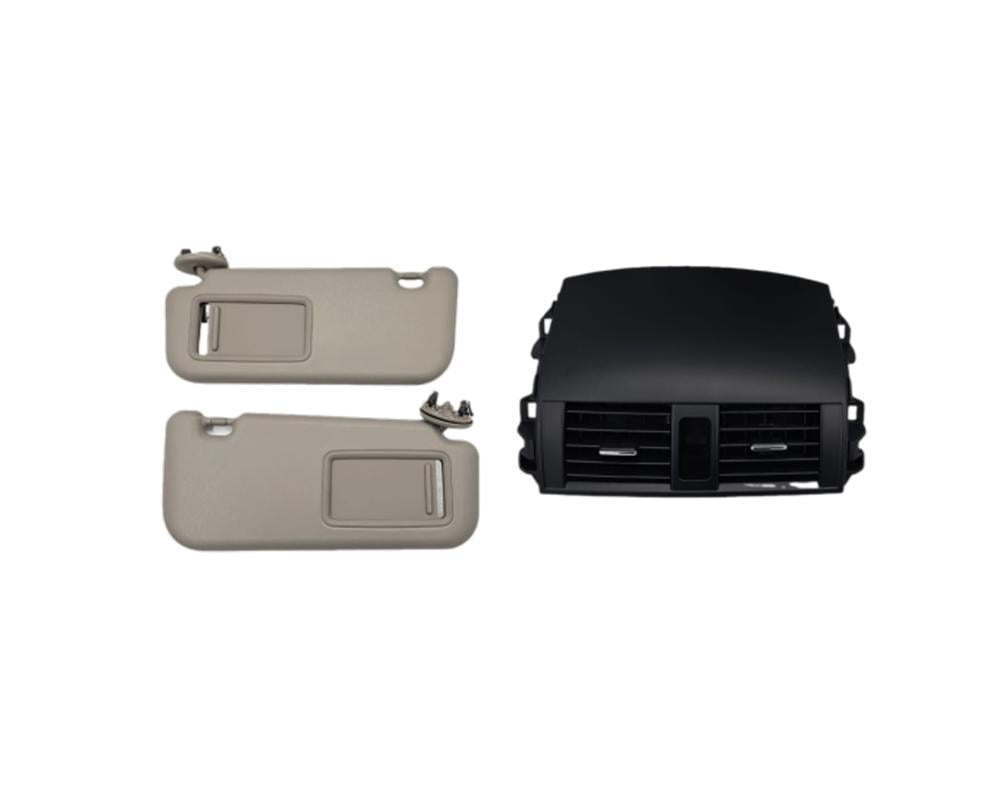 مجموعة ديكور ريش مكيف باللون الأسود وطقم شماسات سقف باللون الرمادي لسيارة كورولا من 2008 إلى 2012