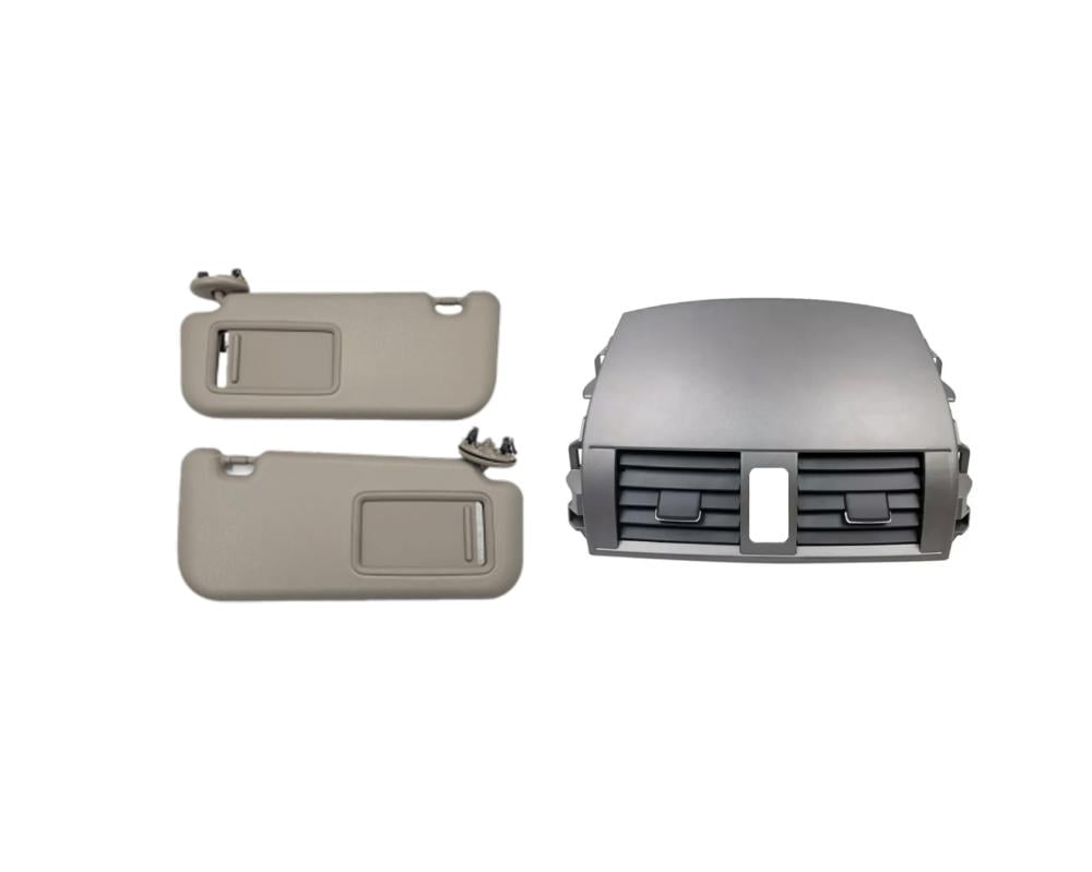 باقة ديكور ريش مكيف بلون رمادي وطقم شماسات سقف رمادي لسيارة كورولا 2008-2012